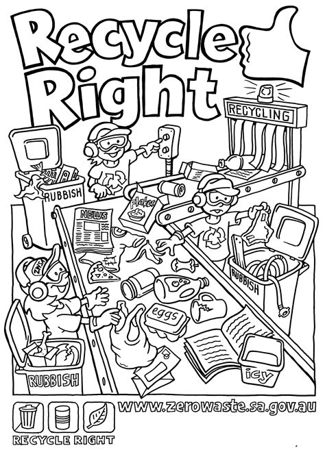 Do you like learning about new things in english? Recycling Coloring Pages For Kids - Coloring Home