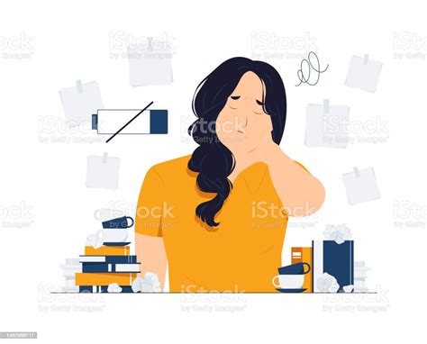 Tired Business Woman Holding Her Hair Under Stress During Work Headache