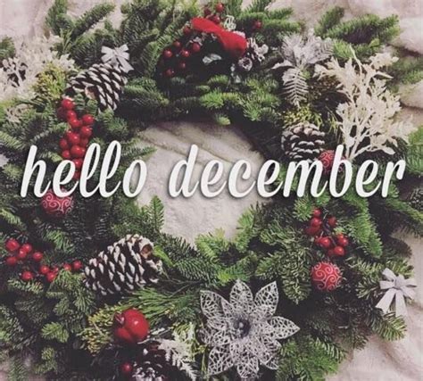 Hello December Christmas Wreath Quote Pictures Photos And Images For