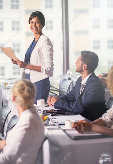 Businesswoman Giving Presentation Stock Image F0150206 Science