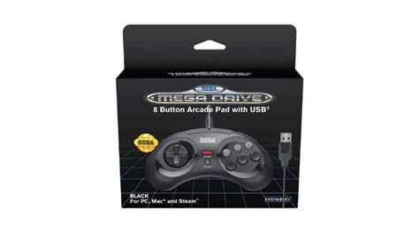 Retro Bit Official Sega Mega Drive 8 Button Arcade Control Pad Usb