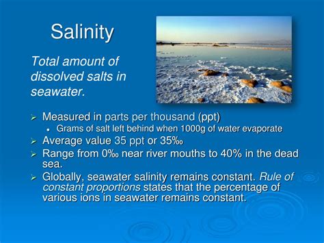 Ppt Chemical And Physical Features Of Seawater And The World Ocean