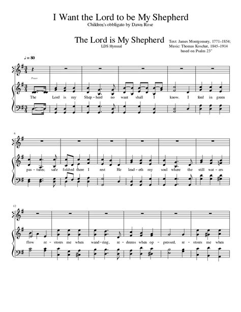 The+Lord+is+My+Shepherd+(by+Dawn+Rose+--+Primary+Children/Primary+Solo,+SATB) | Lord is my ...