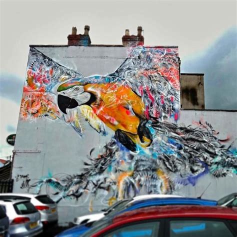 Beautiful And Colorful Graffiti Birds On The Streets Of Brazil By Luis