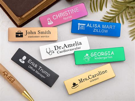 Engraved Name Badges With Pin Or Magneticpersonalized Name Tag Etsy