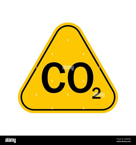 Co2 Warning Sign Carbon Dioxide Warning Symbol Yellow Triangle