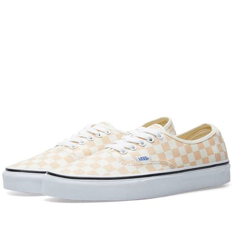 Vans Authentic Checkerboard Apricot Ice And Classic White End Us