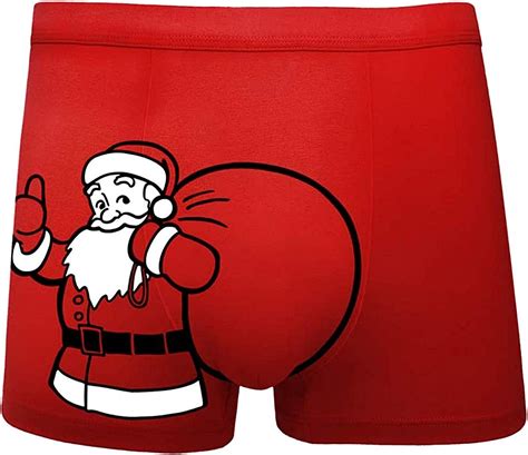 men s christmas briefs santa clause humorous boxers soft cotton stretch underwear no ride up