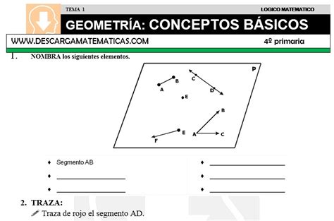 Descargar Geometria Conceptos Basicos Matematica Cuarto De Primaria