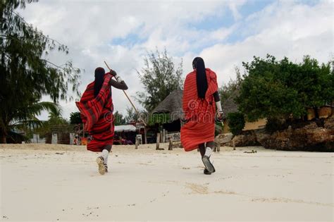 The Masai People Walking On The Beach In Nungwi Zanzibar Tanzania