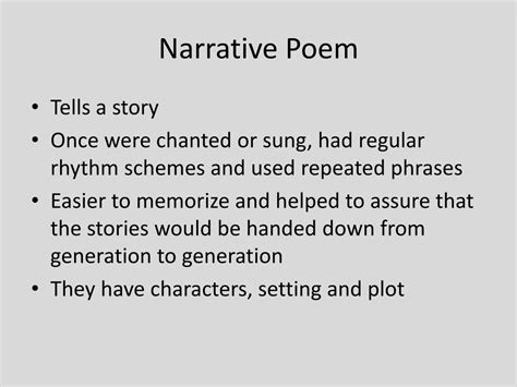 Ppt Narrative Poem Powerpoint Presentation Free Download Id5465062