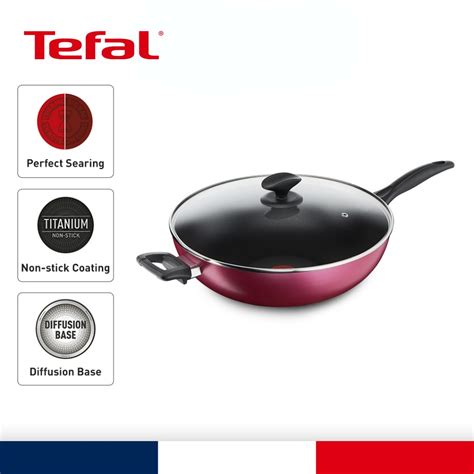 Tefal Cookware Light Clean Wokpan With Lid Cm Non Stick Cookware