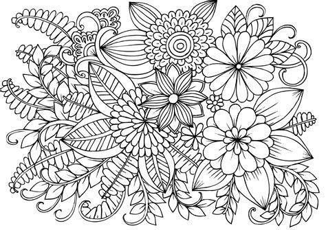 Very Detailed Flowers Coloring Pages for Adults Hard to Color All