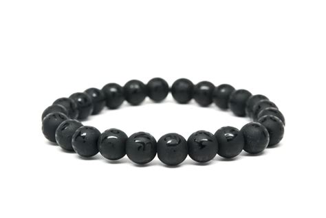 Black Onyx Beaded Mens Bracelet Handmade Beaded Bracelet