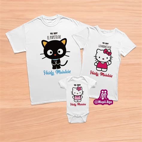 Camisetas Para Familia Hello Kitty Personalizadas Camisetas