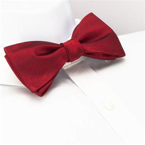 Self Tie Plain Red Silk Bow Tie The Cufflink Store