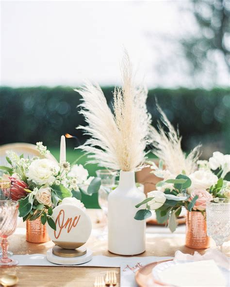 Arriba Foto Centros De Mesa Con Pampas Para Boda Cena Hermosa