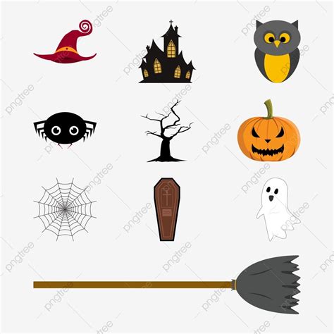 Halloween Spooky Cartoon Elements Vector Design Png Element Witch Hat