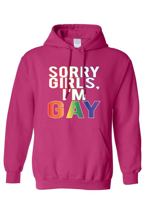 unisex pullover hoodie sorry girls i m gay lgbt rainbow flag pride lesbian ebay