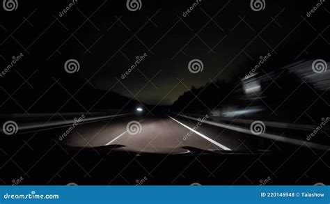 Driving By Car On Night Roads Timelapse Video Stock Footage Video Of