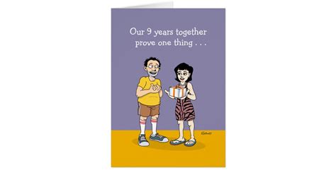 funny 9th anniversary card zazzle