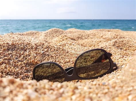 Sunglasses On The Sand Beach Stock Image Image Of Holiday Shore