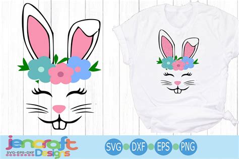 Lia griffith is a designer, maker, artist, and author. Bunny face svg, Floral Easter SVG EPS DXF cut file (198974) | SVGs | Design Bundles