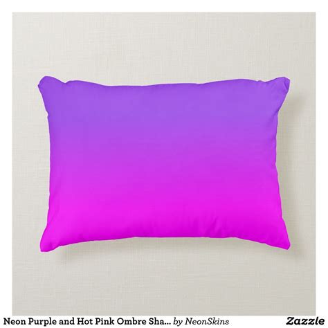Neon Purple And Hot Pink Ombre Shade Color Fade Accent Pillow Zazzle