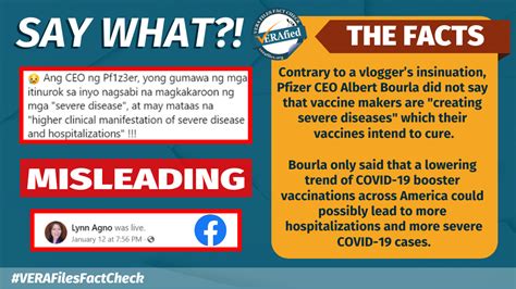 VERA FILES FACT CHECK Vlogger TWISTS Pfizer CEOs Statement On COVID Vaccines VERA Files