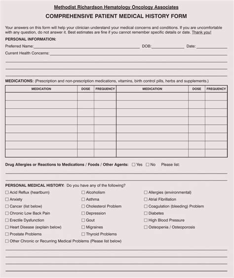 25 Personal Health Record Template Sample Templates Sample Templates