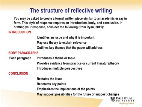 The outline of a reflective essay should be as follows 10+ Reflective Writing Tips and Examples - PDF | Examples