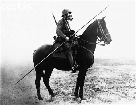 Ww1 German Soldier On Horseback With Gas Mask And Lance 619 X 480