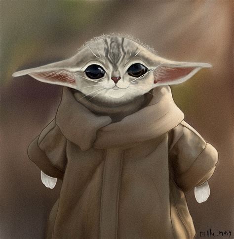 Artstation Baby Yoda As Cat