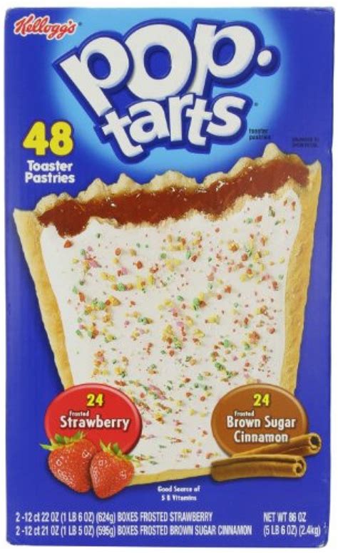 Kellogg S Pop Tarts Frosted Toaster Pastries 24 Strawberries And 24 Brown Sugar Cinnamon 48
