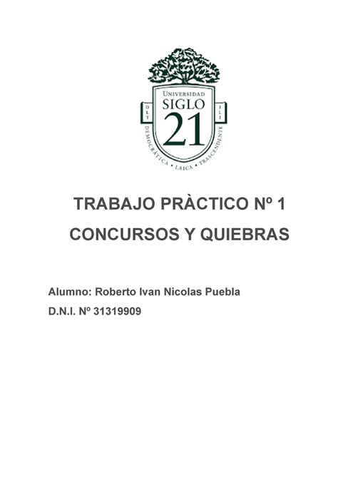 Tp 1 Concurso Preventivo Roberto Puebla Trabajo PrÀctico Nº 1