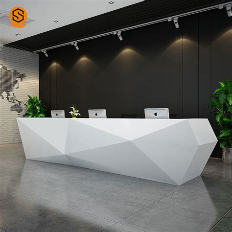 China Modern Designs L Shaped Solid Surface Stone Office