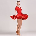 New Square Latin Dance Dress Short Sleeves Women Professional Latin ...