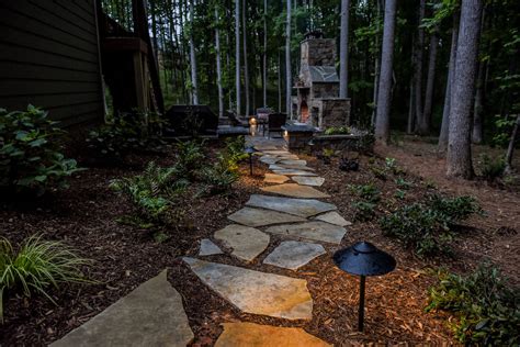 Paver Patio With Outdoor Fireplace Ecogreen Landscaping