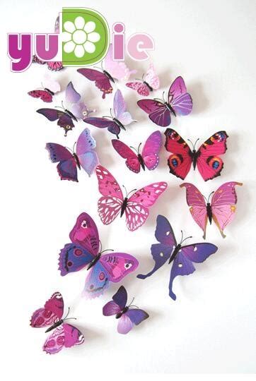 12pcsset New Arrive Mirror Sliver 3d Butterfly Wall Stickers Party