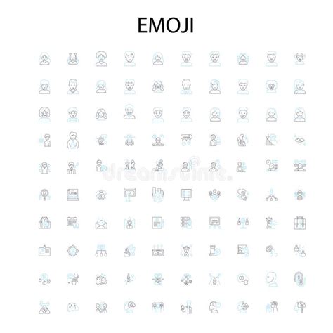 Emoji Icons Signs Outline Symbols Concept Linear Illustration Line