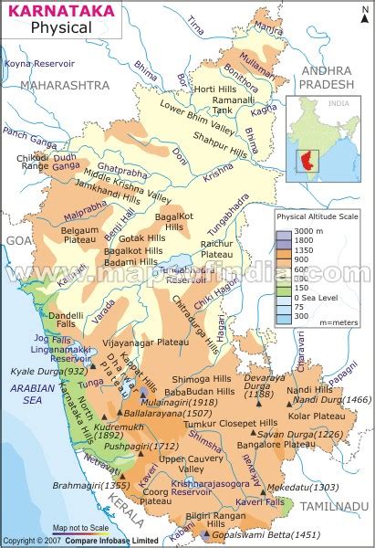 Karnataka map (india), from world leaders of maps engines: River Map Karnataka