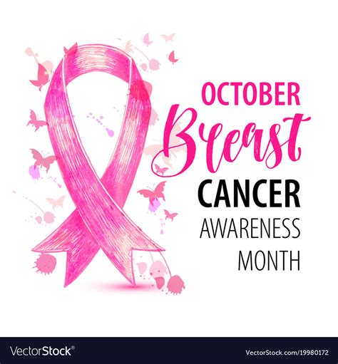 Breast Cancer Banner October Awareness Month Vector Image