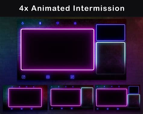Animated Stream Package Neon Twitch Overlay Pink Animated Etsy