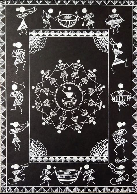 Warli Painting Black And White