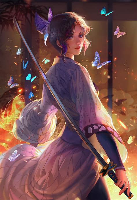 Butterfly On Fire Shinobu Kocho Fan Art By Jiuge Slayer Anime Anime