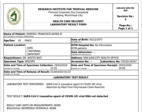 A 'negative' coronavirus test result doesn't always mean you aren't infected. My COVID-19 test shows that I am... - Mayor Francis Zamora ...