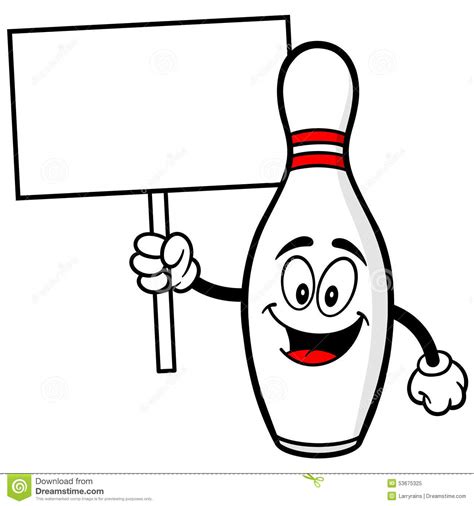 Bowling Pin With Sign Stock Vector Image 53675325