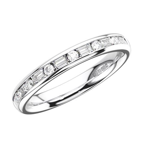050 Ct Channel Set Round And Baguette Cut Diamonds Half Eternity Ring