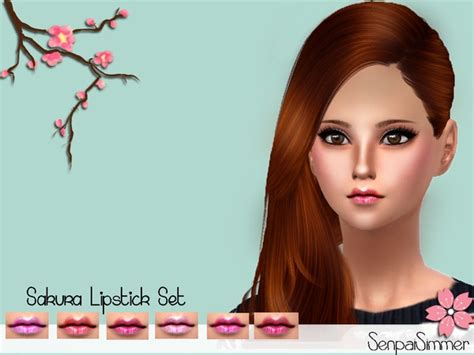 The Sims Resource Sakura Lipstick Set