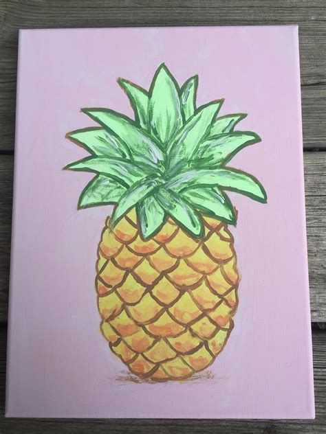 Pineapple Canvas Painting Cute Canvas Paintings Easy Canvas Painting